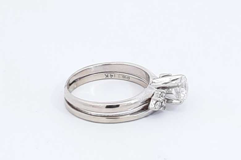 Approx. 0.6ctw Diamond Ring In 14k White Gold 3.6 Grams Size 5 Eb1224pxzdu
