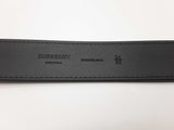 Burberry Black Charcoal Silver Check Canvas Leather Belt Size 34/85 Do0724exde