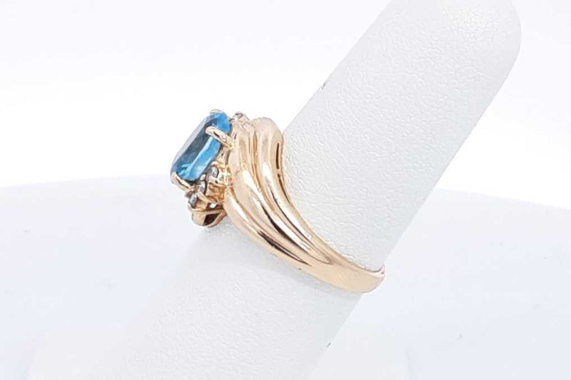 Blue Gemstone Ring In 14k Yellow Gold 5.2 Grams Size 6.5 Eb0824lrxsa