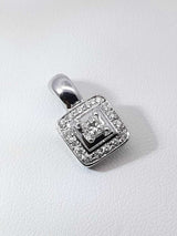 0.25 Ctw Princess-cut Diamond Halo Pendant In 14k White Gold 2.4g Fw0526ooxdu