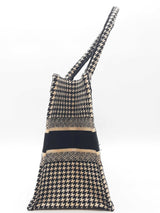 Christian Dior Houndstooth Embroidered Book Tote Bag Eb0826exzde