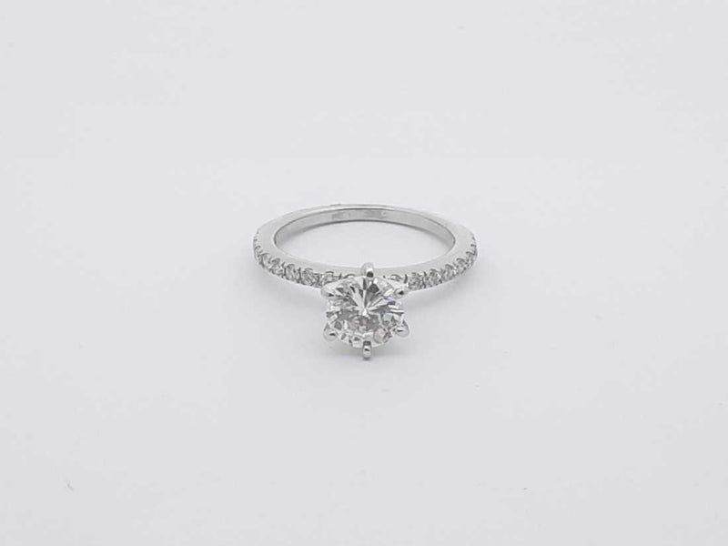 1.09ctw Diamond 14k White Gold 2.3 Grams Ring Size 5 Sd0525lpzxsa