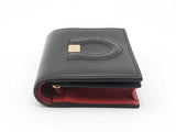 Salvatore Ferragamo Gancino City French Wallet In Black & Red Leather Fw526llxdu