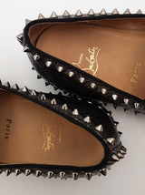 Christian Louboutin Pik Boat Spikes Textured Metallic Sneakers Sz 40 Eb0926lxzsa