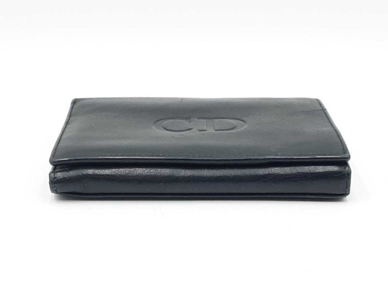 Christian Dior Black Leather Wallet Fw0225lrxdu