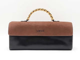 Loewe Velazquez Top Handle Bag In Brown & Black Leather Fw09262zxdu