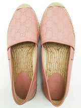 Gucci 466902 Gg Pink Canvas Espadrilles Slip On Shoes Size Eu 38.5 W Do0525rxde