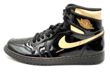 Nike Air Jordan 1 High Black & Gold Patent Leather Sneakers Size 10.5 Eb1224wpdu