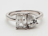 2.00 Cttw Lab Grown Diamonds 14k White Gold 4.5g Ring Size 7 Do0726lxrxde