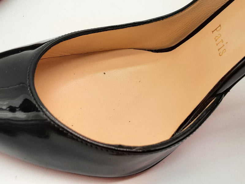 Christian Louboutin Black Patent Leather Irza Heels Size 38.5 Eb0924lrxde