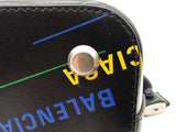 Balenciaga Small Ville Top Handle Bag In Logo Printed Black Leather Fw0925orxdu