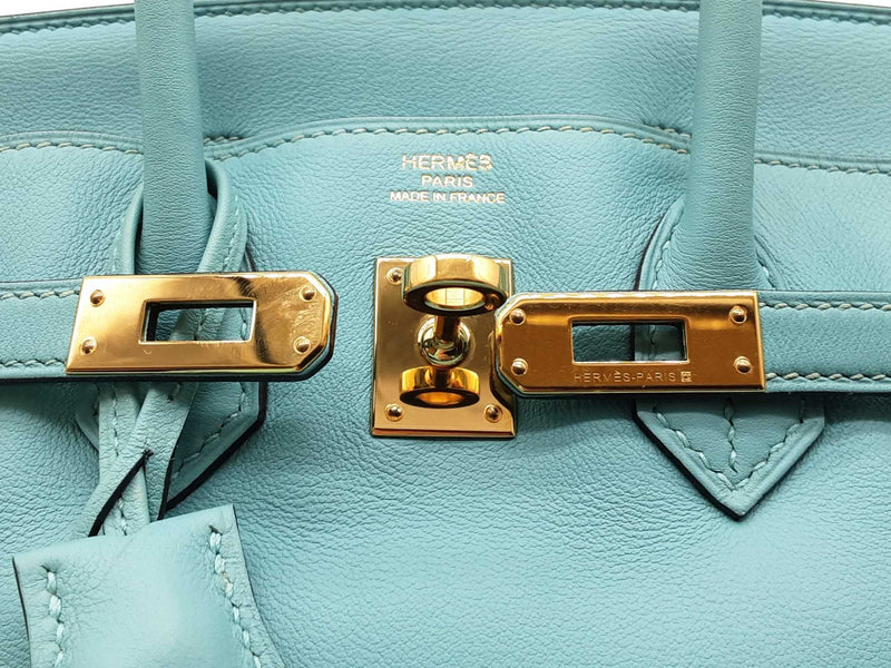 Hermes Birkin 25 Lagon Teal Swift Leather Gold Handbag Do0325lrrxzde