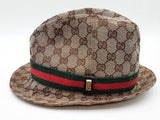 Gucci Beige Gg Canvas Web Fedora Hat Size L Do1026orxde