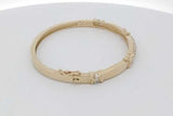 0.9cttw Diamond Hinged Bangle Bracelet 14k Yellow Gold 16.4 Grams Eb0926llrxsa