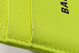 Balenciaga Neon Yellow Card Holder Wallet Eb1025rxdu