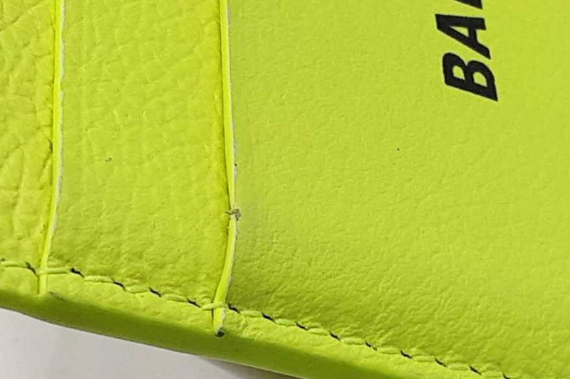 Balenciaga Neon Yellow Card Holder Wallet Eb1025rxdu