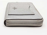 Coach Metallic Silver Crossgrain Leather Wallet Aa0626lzsa