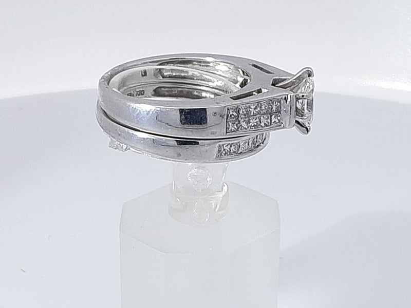 1.80 Cttw Diamond 14k White Gold Engagement Set 8 Grams Size 6.5 Aa1025rrzsa