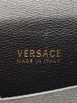 Versace La Medusa Flap Wallet In Black Grained Leather Fw0226lrzdu