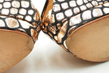 Giuseppe Zanotti Metallic Rose Gold Embossed Leather Heels Size 39 Eb0825pxdu