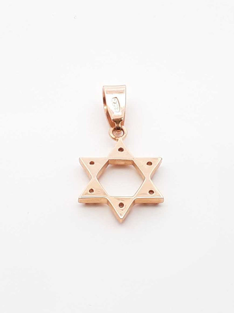 Diamond & 14k Rose Gold Star Of David Pendant 1.6 Grams Fw0425lrdu