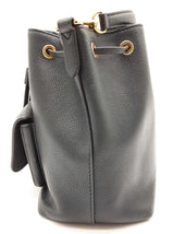 Louis Vuitton Lockme Black Leather Bucket Bag Do0425sxzde
