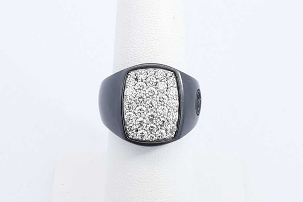 David Yurman Black Titanium Diamond Ring Size 6, 11.4 Grams Eb0524lrxzdu