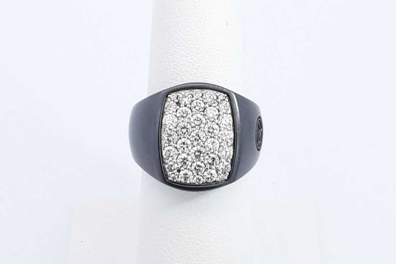 David Yurman Black Titanium Diamond Ring Size 6, 11.4 Grams Eb0524lrxzdu