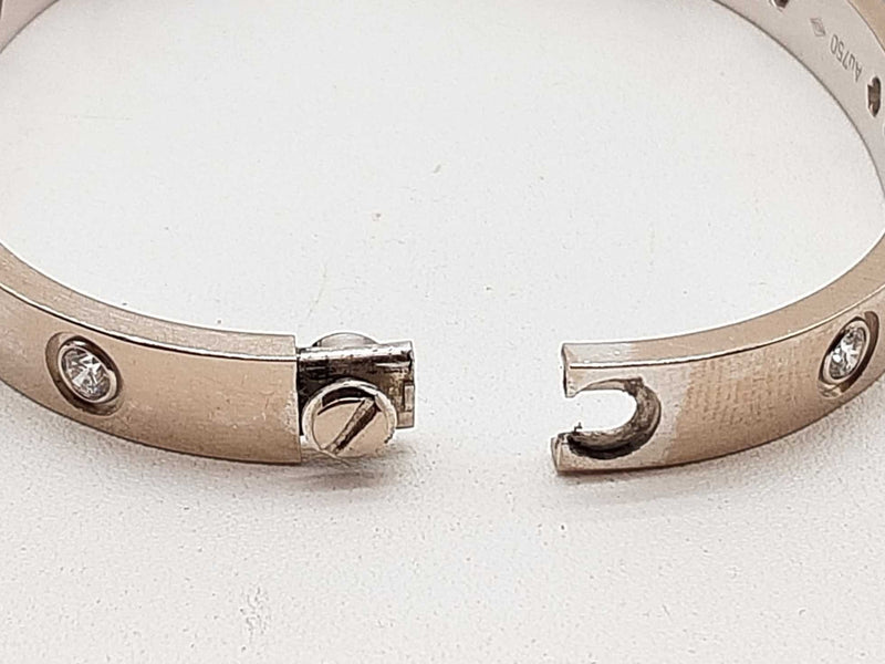 Cartier Love Bangle Diamonds 18k White Gold 27.9g Bracelet Size 15 Do1024crxzde