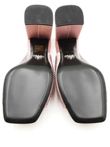 Prada Crystal Embellished Pink Satin Mules Size 38.5 Eb1225orxdu