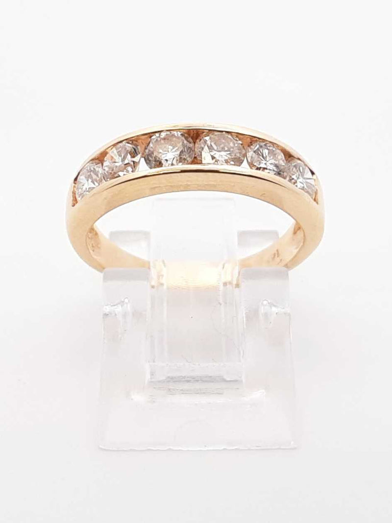 0.90 Cttw Diamond & 14k Yellow Gold Channel Ring 2.7 Grams Size 5.5 Fw0625lrxdu