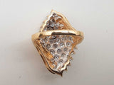 1.70 Cttw Diamonds 10k Two Tone Gold 7.0g Large Cluster Ring Size 7 Do0426rxzde