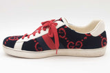 Gucci Ace Navy Blue Terry Cloth & Red Gg Sneakers Size 13f Eb1225oxzde