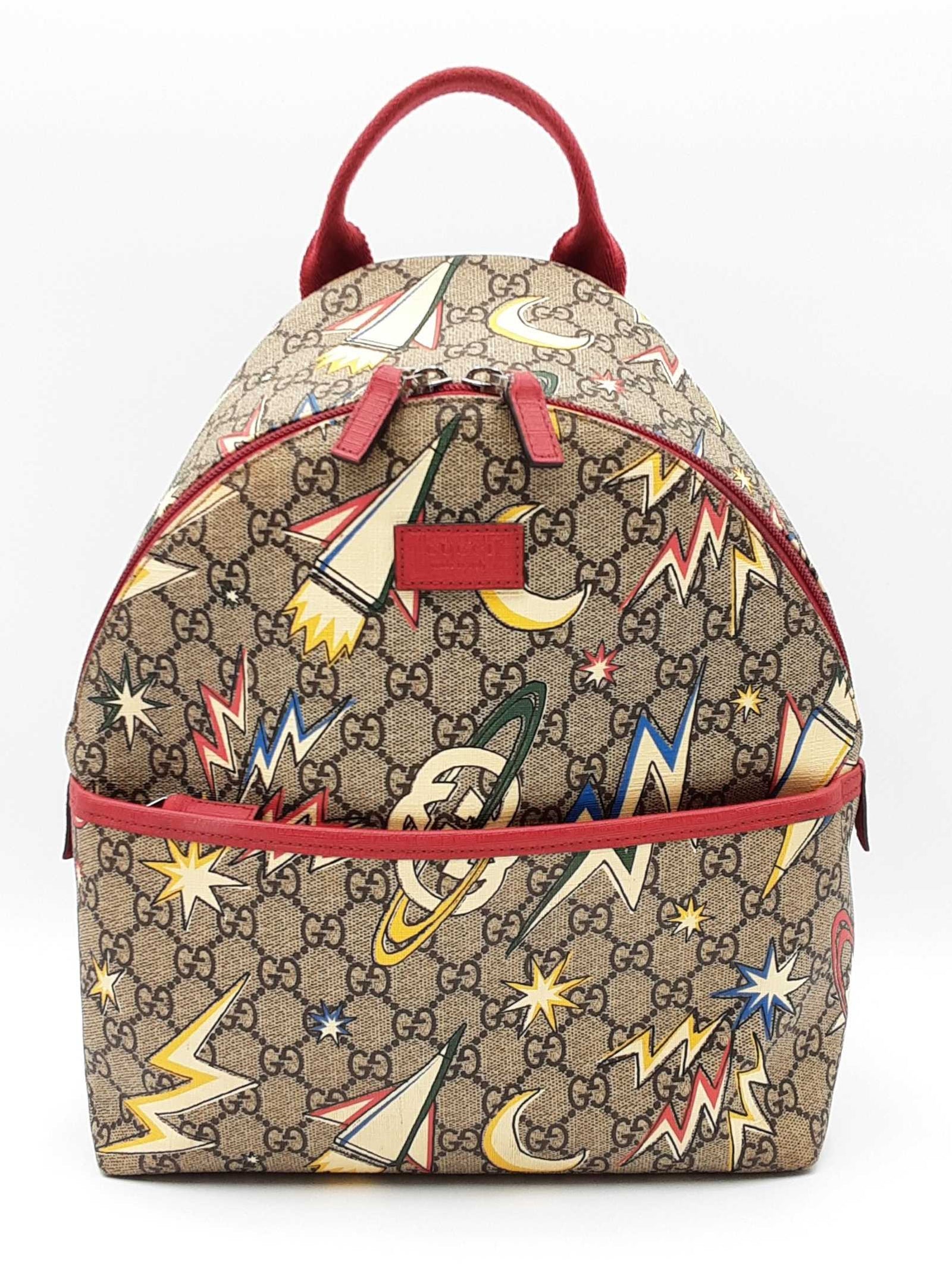 Gucci Kids Backpack In Gg Supreme Space Coated Canvas Fw0626wrzdu