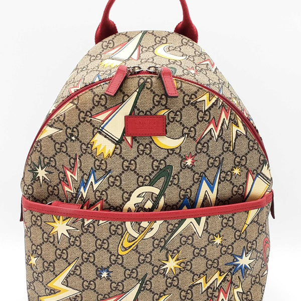 Gucci Kids Backpack In Gg Supreme Space Coated Canvas Fw0626wrzdu