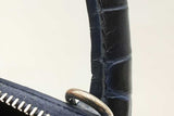 Balenciaga Ville Crocodile Embossed Blue Leather Top Handle Bag Eb0425lrxsa