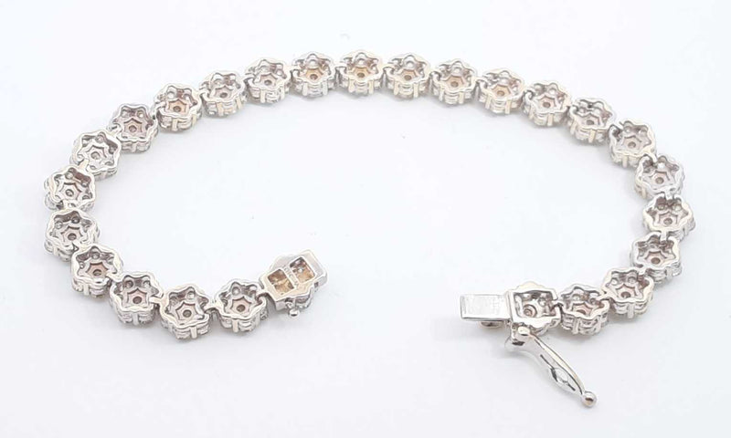 10k White Gold 7.28ctw Diamond Tennis Bracelet 7 Inch 15.3 Grams Eb0524lorxdu