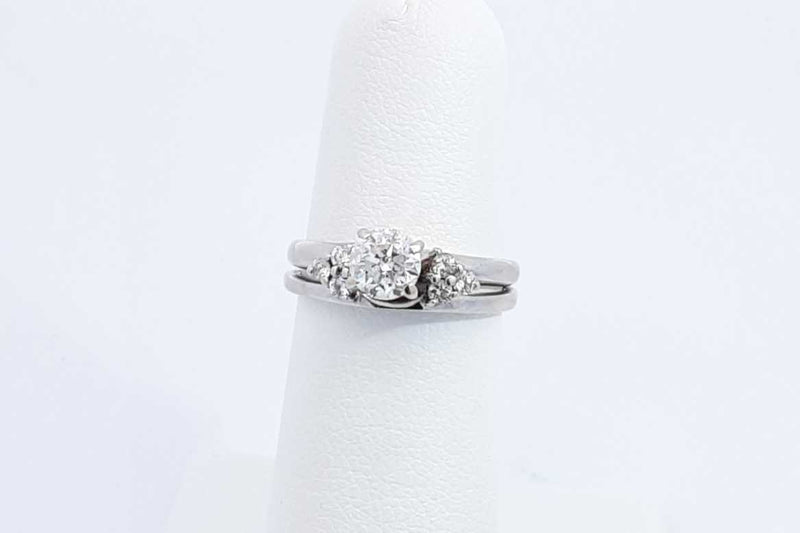 Approx. 0.6ctw Diamond Ring In 14k White Gold 3.6 Grams Size 5 Eb1224pxzdu