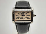 Cartier Tank Divan Steel Black Leather Band Quartz Watch Do0823loxzde