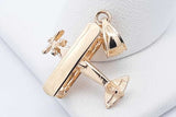 14k Yellow Gold Biplane Charm Pendant 1.9 Grams Eb0526lxzde