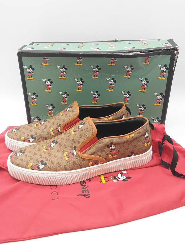 Gucci X Disney Gg Supreme Mickey Mouse Slip-on Shoes Size 10 Do0424lxzde