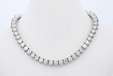 9.66cttw Diamond Tennis Necklace In 14k White Gold 21.8g 16.25 Inch Eb0926oxxzde