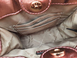 Michael Kors Mercer X-small Crossbody In Metallic Rose Gold Leather Fw0826pxdu