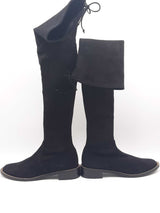 Stuart Weitzman Lowland Linx Black Suede Boots Size 11 Eb1213loxsa