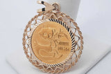 1982 Panda 99.9% Gold Coin Pendant Set In 14k Yellow Gold 11.1 Grams Eb0726erxsa