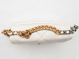 Chanel Lambskin Quilted Medium Chanel 19 Flap White Handbag Aa1125orxzsa