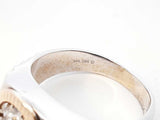 0.84 Ctw Diamond & 14k Two-tone Gold Watch Bezel Ring 14g Size 10.75 Fw0826ierdu
