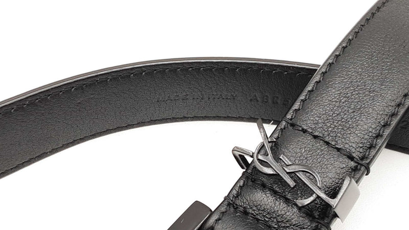 Yves Saint Laurent Cassandre Black Leather Belt Sd0225ozxdu
