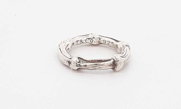 Tiffany & Co. 1996 Stering Silver Bamboo Ring Size 4.75, 5.2 Grams Eb1223crsa