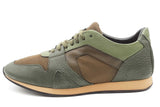 Burberry Olive Green Leather & Mesh Sneakers Size 41 Eb0526crsa